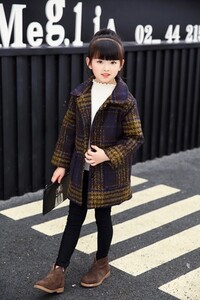 Djevojčice Jesen Zima Trendy Vunena jakna Kaput Dječja gornja odjeća od vune i mješavine Korejski ženski kaput za djecu Princess X237