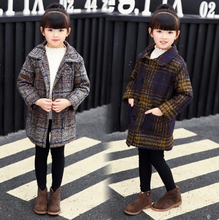 Djevojčice Jesen Zima Trendy Vunena jakna Kaput Dječja gornja odjeća od vune i mješavine Korejski ženski kaput za djecu Princess X237