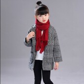 2023. aasta uus kevad, sügis, tüdrukute ruuduline villane mantel, mantel Korea lasteriided, ülerõivad, lapsed, vabaaja tuulejakk X235