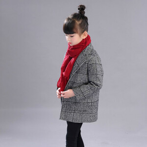 2023. aasta uus kevad, sügis, tüdrukute ruuduline villane mantel, mantel Korea lasteriided, ülerõivad, lapsed, vabaaja tuulejakk X235