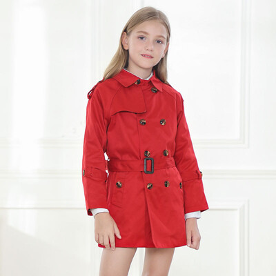 Khaki värvi jope tüdrukule Kevad-/sügismood Brändi disain Ülerõivad Laste Trench-mantel 2–14-aastastele teismelistele poistele vabaaja tuulejope