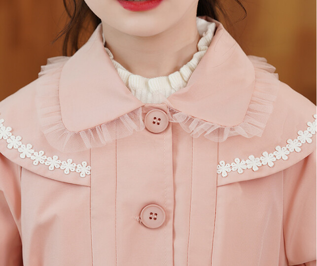 Dugi kaputi za djevojčice Jesenska moda Dječja jakna s ovratnikom za lutke Dječja odjeća 2 4 6 8T