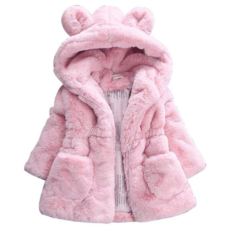 Zimska jakna Odjeća za malu djevojčicu Korejski slatka topla gornja odjeća od gustog flisa s kapuljačom Dječji krzneni kaputi Luksuzna dječja odjeća BC1861