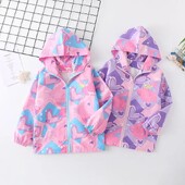 Detská jesenná búrková bunda, kórejská móda s kapucňou, trenčkot, sladké dievčatá, vetrovka, dospievajúci jarný zips, vrchné oblečenie