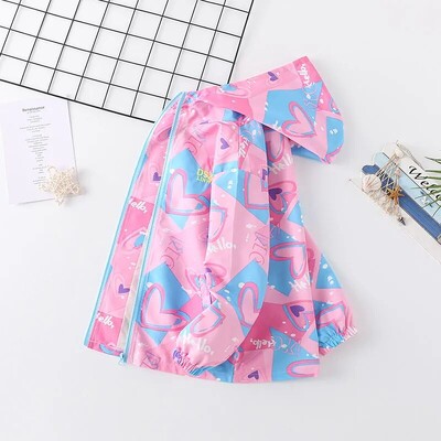 Detská jesenná búrková bunda, kórejská móda s kapucňou, trenčkot, sladké dievčatá, vetrovka, dospievajúci jarný zips, vrchné oblečenie