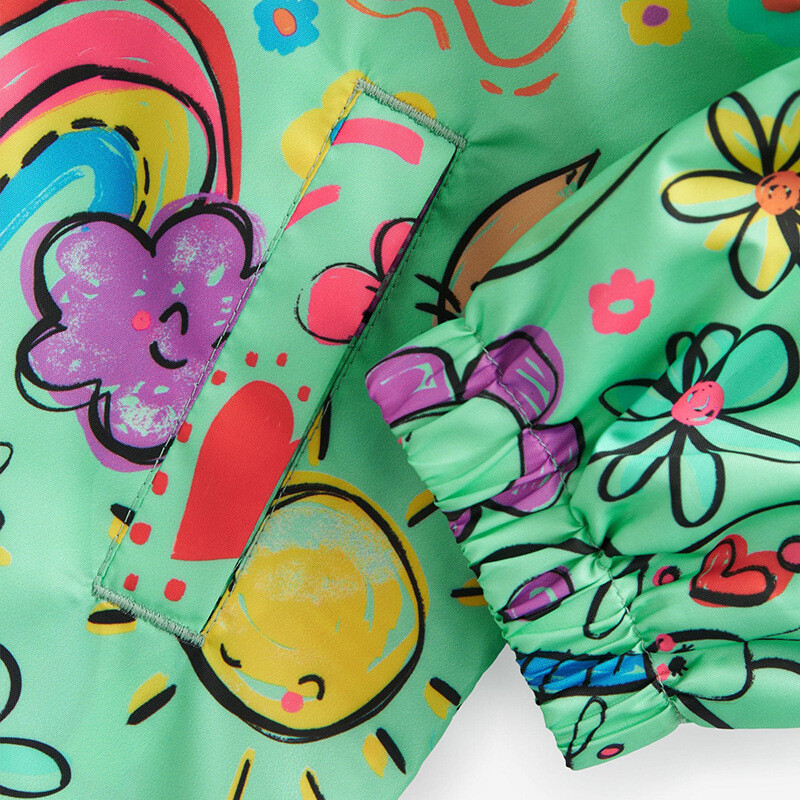 Jesen 2024. Odjeća za djevojčice s printom crteža Kaput s kapuljačom Dugi rukavi Vjetrovka Ležerna jakna za slatke djevojke