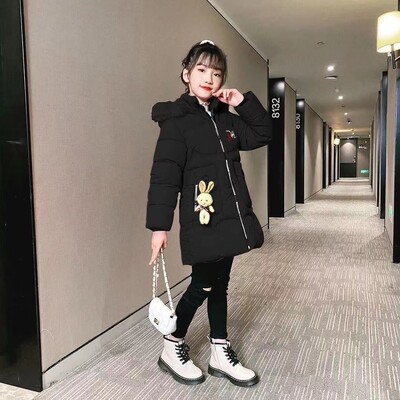 3-12 aastat vana paks, hoiab soojas talve tüdrukute jope karusnahast krae südame mustriga polsterdatud eemaldatav müts kapuutsiga raske mantel lastele