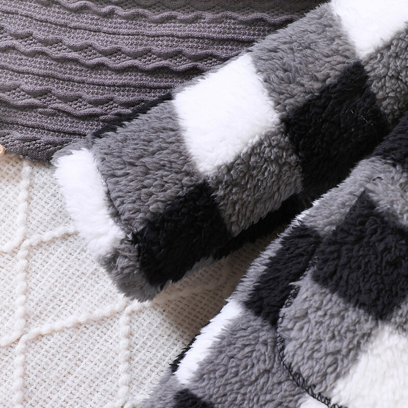 Laste vabaaja mantel tüdrukutele riided sügistalv 2024 uus laps, pikkade varrukatega ruuduline karusnahk paks pikk välirõivas kudum ei sisalda