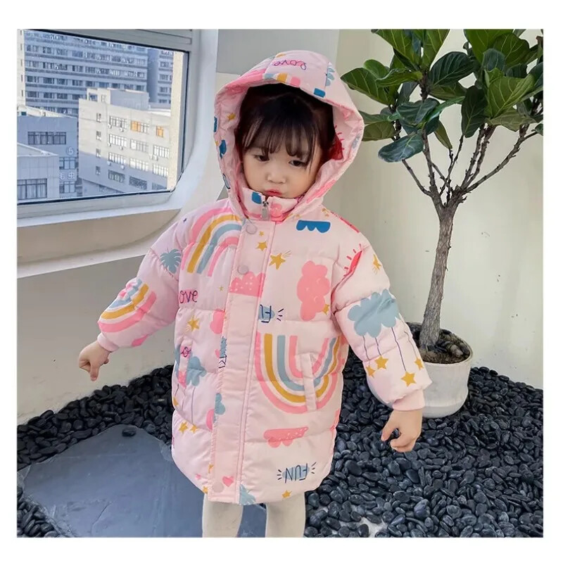 Uued Tüdrukute Poiste Sulejope Talvemantlid Lasteriided Kapuutsiga Tuulejope Lastele 2-7 Aastatele Puuvillane soojad ülerõivad