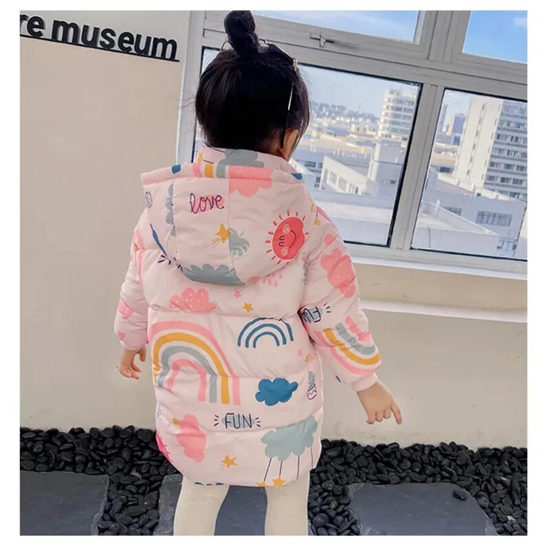 Uued Tüdrukute Poiste Sulejope Talvemantlid Lasteriided Kapuutsiga Tuulejope Lastele 2-7 Aastatele Puuvillane soojad ülerõivad