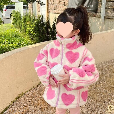 2024Nova zimska odjeća Kaput za djevojčice Super debeli ljubavni kaput s podstavom od flisa