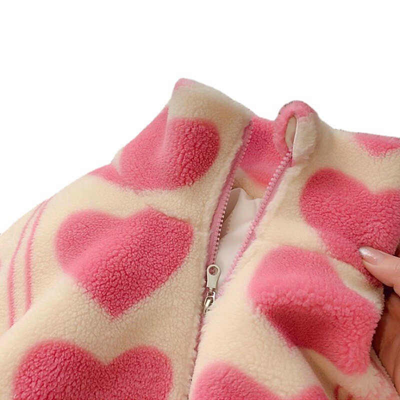 2024Nova zimska odjeća Kaput za djevojčice Super debeli ljubavni kaput s podstavom od flisa