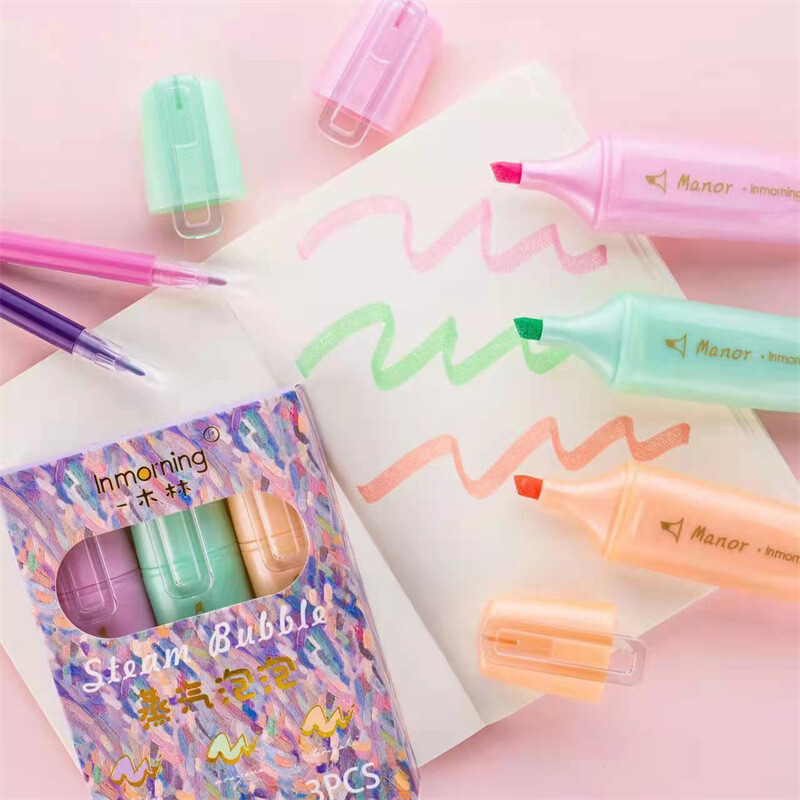 3 бр. Steam Bubble Glitter Color Marker Pens Set Bling Shining Metallic Highlighter for Drawing Paint Art School A7249