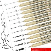 12/9/6 bucăți Markere Micro stilou Kawaii Manga pictat manual pentru desen cu cârlig, pix, uscare rapidă, schiță rezistentă la apă, pentru articole de schiță de artă