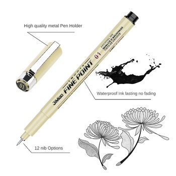 12/9/6Pcs Markers Micro Pen Kawaii Manga Χειροποίητη ζωγραφική στυλό Hook Line Fastdry Waterproof Sketching for Art Sketch Supplies