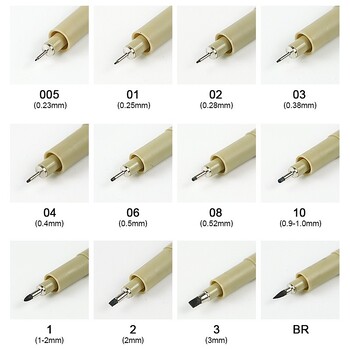 12/9/6Pcs Markers Micro Pen Kawaii Manga Χειροποίητη ζωγραφική στυλό Hook Line Fastdry Waterproof Sketching for Art Sketch Supplies