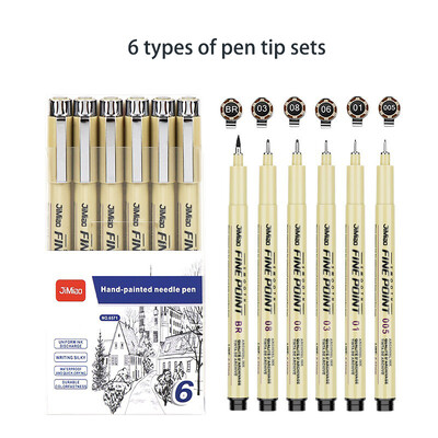 12/9/6 bucăți Markere Micro stilou Kawaii Manga pictat manual pentru desen cu cârlig, pix, uscare rapidă, schiță rezistentă la apă, pentru articole de schiță de artă