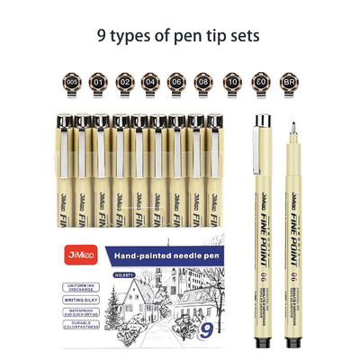 12/9/6 bucăți Markere Micro stilou Kawaii Manga pictat manual pentru desen cu cârlig, pix, uscare rapidă, schiță rezistentă la apă, pentru articole de schiță de artă