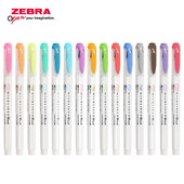 1tk ZEBRA pehme pintsel, pastellne esiletõstja WFT8 kahepealine õpilaste märgistusvärvi marker Käsiraamat Põhipunktide märgistamine