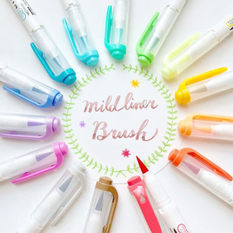 1tk ZEBRA pehme pintsel, pastellne esiletõstja WFT8 kahepealine õpilaste märgistusvärvi marker Käsiraamat Põhipunktide märgistamine