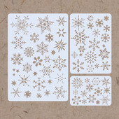 3kom/komplet Božićne zimske pahuljice DIY Šablone za slojeve Zidne slike Spomenar Bojanje Album za utiskivanje Ukrasni predložak