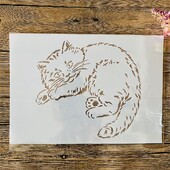 A4 29cm drăguț pisică pentru animale de companie DIY șabloane de stratificare pictură pe perete album de însemnări de colorat album în relief șablon decorativ