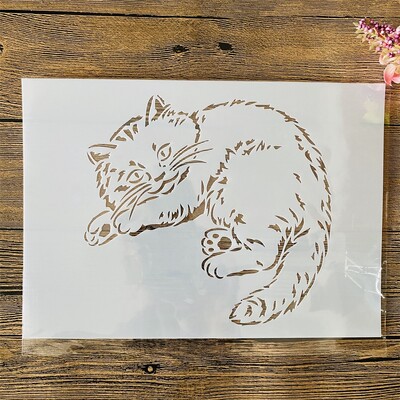 A4 29cm drăguț pisică pentru animale de companie DIY șabloane de stratificare pictură pe perete album de însemnări de colorat album în relief șablon decorativ
