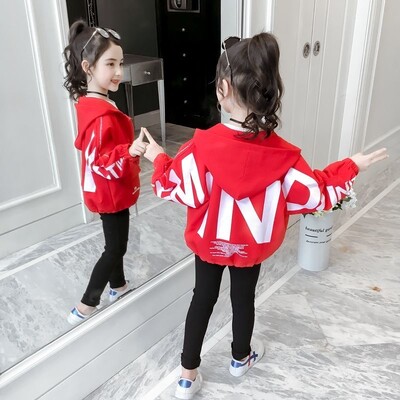 Kevad-sügis tüdrukute vabaaja jakid, kapuutsiga trentšmantel teismelistele tüdrukutele 3 4 5 6 7 8 9 10 11 12 aastat