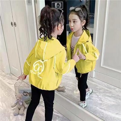 Kevad-sügis tüdrukute vabaaja jakid, kapuutsiga trentšmantel teismelistele tüdrukutele 3 4 5 6 7 8 9 10 11 12 aastat