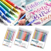 12.06.24 Värvid Kahepealine metallist markerpliiats Glitter Marker pliiats sünnipäeva/jõulukaartide albumi fotoalbumi jaoks