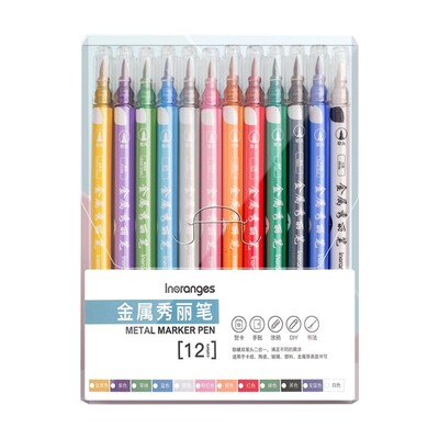 12.06.24 Värvid Kahepealine metallist markerpliiats Glitter Marker pliiats sünnipäeva/jõulukaartide albumi fotoalbumi jaoks