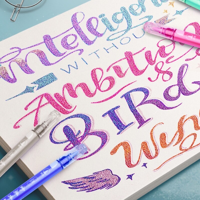 12.06.24 Värvid Kahepealine metallist markerpliiats Glitter Marker pliiats sünnipäeva/jõulukaartide albumi fotoalbumi jaoks