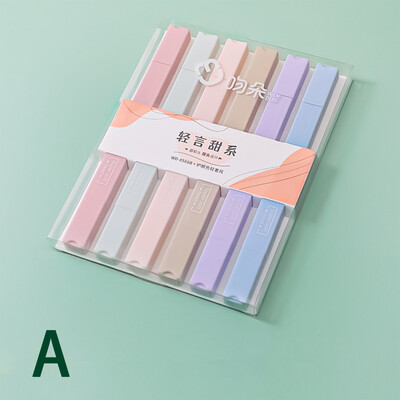 6 bucăți/set evidențiere stilou cu vârfuri duble, culoare pastel, kawaii, papetărie școlară, schiță, marker graffiti pentru rechizite de birou pentru studenți