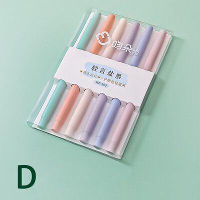6 bucăți/set evidențiere stilou cu vârfuri duble, culoare pastel, kawaii, papetărie școlară, schiță, marker graffiti pentru rechizite de birou pentru studenți