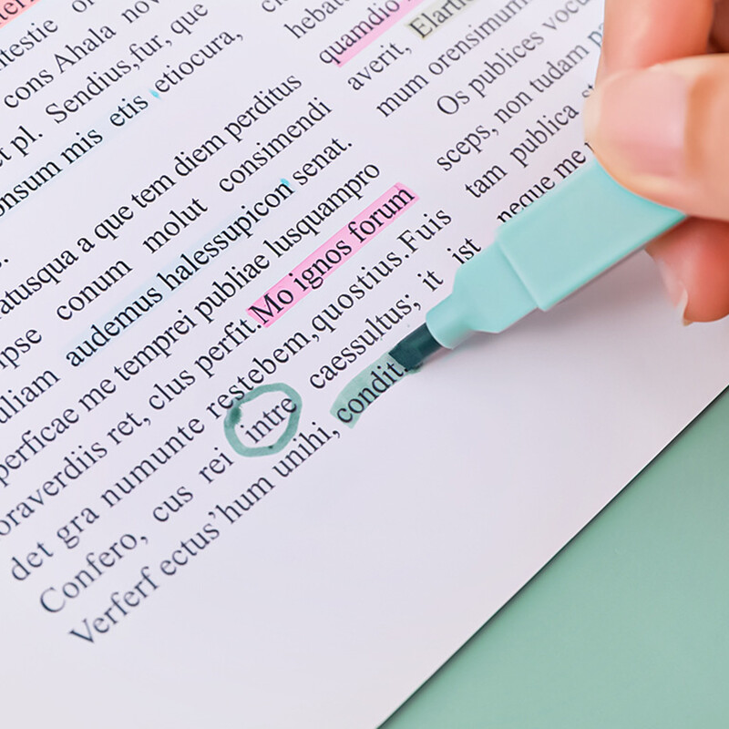 6 bucăți/set evidențiere stilou cu vârfuri duble, culoare pastel, kawaii, papetărie școlară, schiță, marker graffiti pentru rechizite de birou pentru studenți