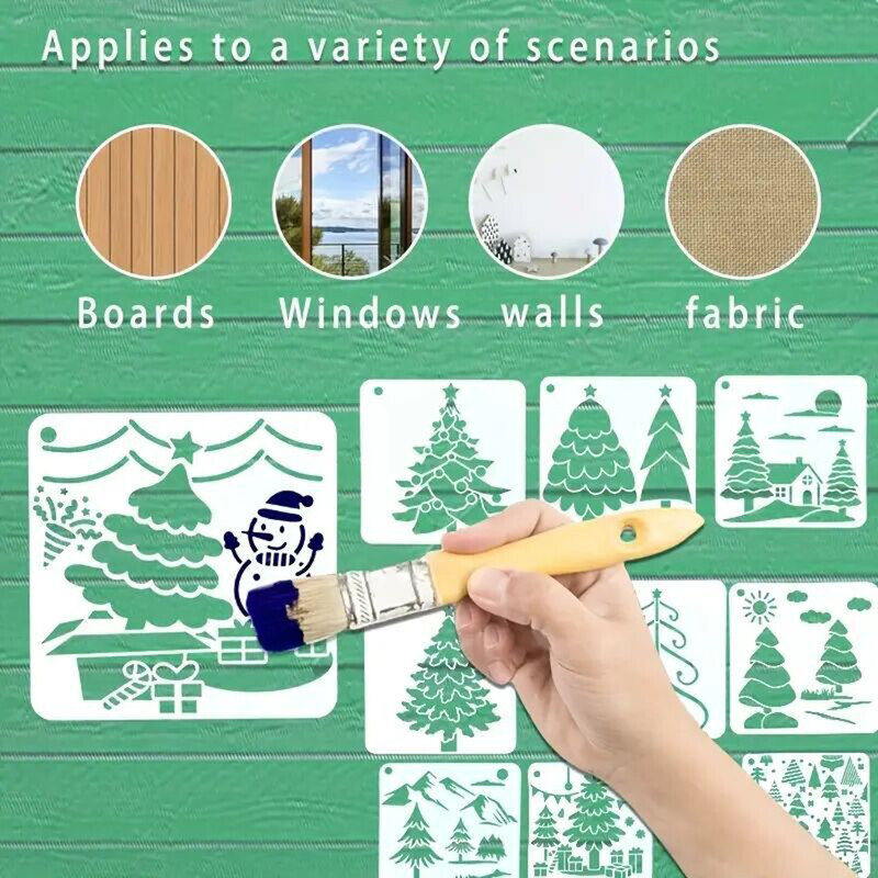 25 KOM Plastična šablona za crtanje božićnih drvaca Šuplja šablona DIY Alat za slikanje Kalup za rukotvorine Darovi za djecu