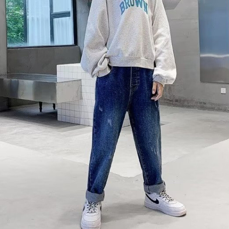 Pantaloni băieți mari Blugi pentru băieți Pantaloni Îmbrăcăminte pentru copii de la 11 la 12 ani Copii Băieți Copii Haine de vară Adolescent Blugi noi