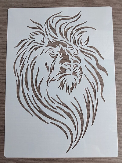 Πρότυπο λιονταριού 21*29 εκ. για ζωγραφική γραφικών DIY στένσιλ Τοιχογραφίες Λεύκωμα χρωματισμού με ανάγλυφο στένσιλ διακόσμησης άλμπουμ