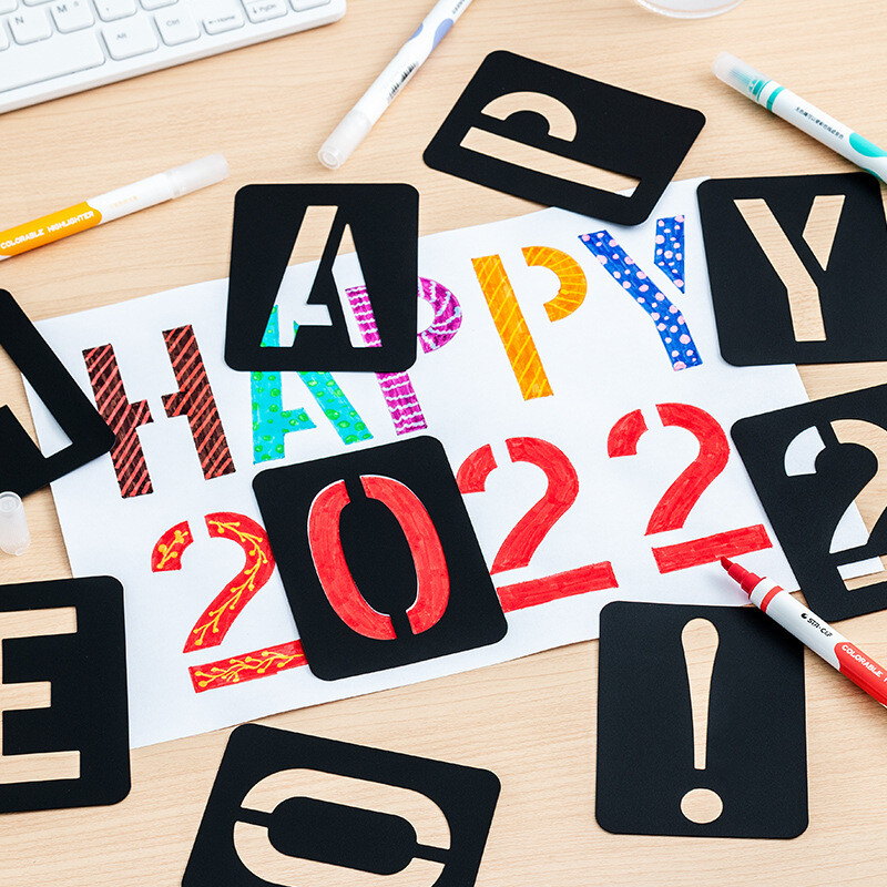 Must Pp plastist joonlaud number tähe sümbol õõnes koopia pihustusvärvide mallide joonlaud DIY seinamööbli pihustusvärvi laud