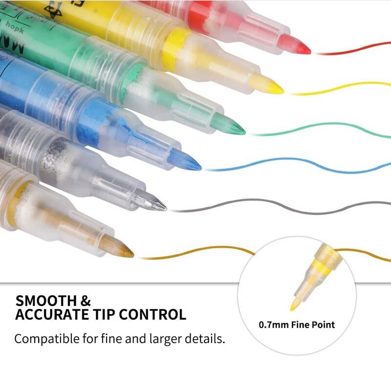 12/18/28 Set akrilnih olovki u boji, trajni akrilni markeri za DIY platno, keramika, staklo, drvo, kamen, umjetnički markeri