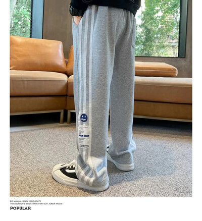 Kevad-sügis stiil lahtised spordipüksid poisid Trendikas kirjamuster kõrge vöökohaga puuvillasegu keskmised suured lapsed