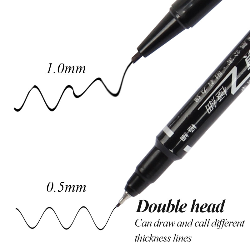 12/24 de culori, stilou cu ulei de culoare mic, cu două capete, 0,5/1mm, permanent, rezistent la apă, strălucitor, pentru birou, rechizite de papetărie școlară