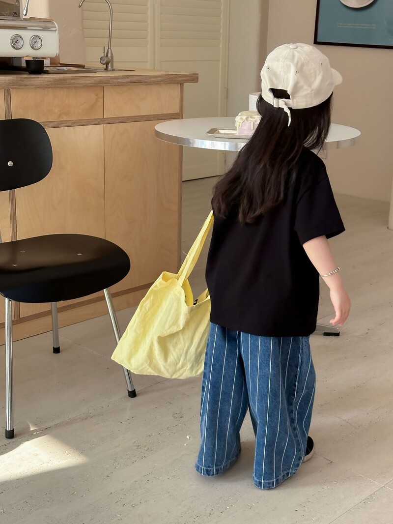 2024. Proljeće ljeto Dječje modne traperice Dečaci Traper hlače širokih nogavica s okomitim prugama Djevojčice široke ležerne hlače