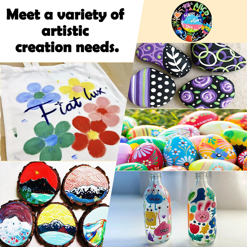 12-48 цвята Акрилни маркери с двойна глава Набор от химикалки Art for Painting Kid Chirlds Waterproof Student Scholl Supplies Канцеларски материали