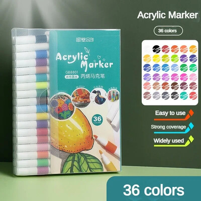 Akrüülist markerpliiatsi komplekt 12-80 värviga Art Color Graffiti Hand Ledger Marker Paint Pen DIY Maalimine Akrüül Art Maalimine Kirjatarbed
