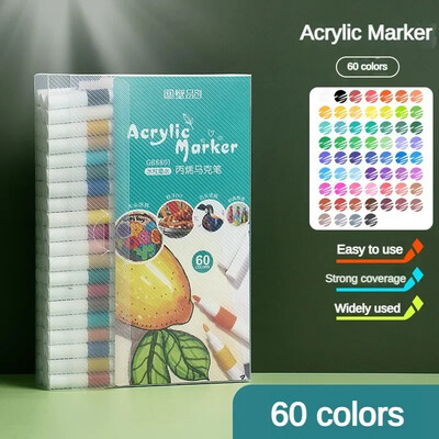 Akrüülist markerpliiatsi komplekt 12-80 värviga Art Color Graffiti Hand Ledger Marker Paint Pen DIY Maalimine Akrüül Art Maalimine Kirjatarbed