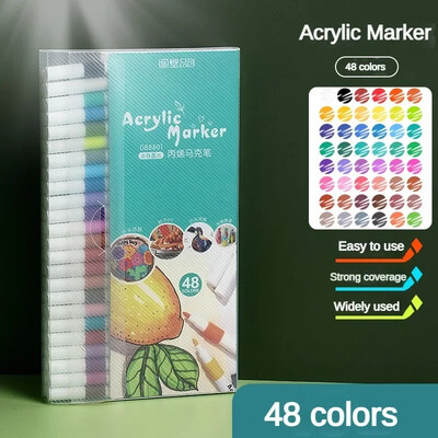 Akrüülist markerpliiatsi komplekt 12-80 värviga Art Color Graffiti Hand Ledger Marker Paint Pen DIY Maalimine Akrüül Art Maalimine Kirjatarbed