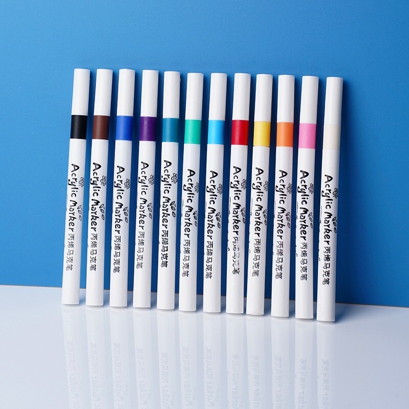 Akrüülist markerpliiatsi komplekt 12-80 värviga Art Color Graffiti Hand Ledger Marker Paint Pen DIY Maalimine Akrüül Art Maalimine Kirjatarbed