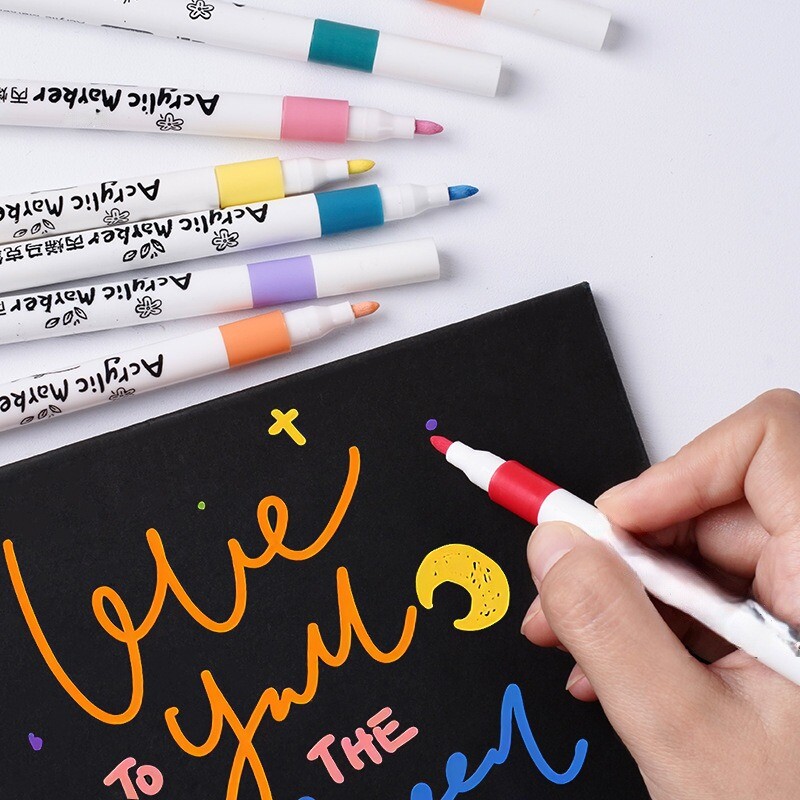 Akrüülist markerpliiatsi komplekt 12-80 värviga Art Color Graffiti Hand Ledger Marker Paint Pen DIY Maalimine Akrüül Art Maalimine Kirjatarbed
