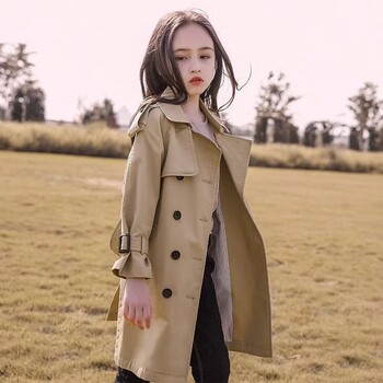 4-12 ετών Teen Girls Long Trench Coats New Fashion England Style Windbreaker Jacket για κορίτσια Ανοιξιάτικα φθινοπωρινά παιδικά ρούχα